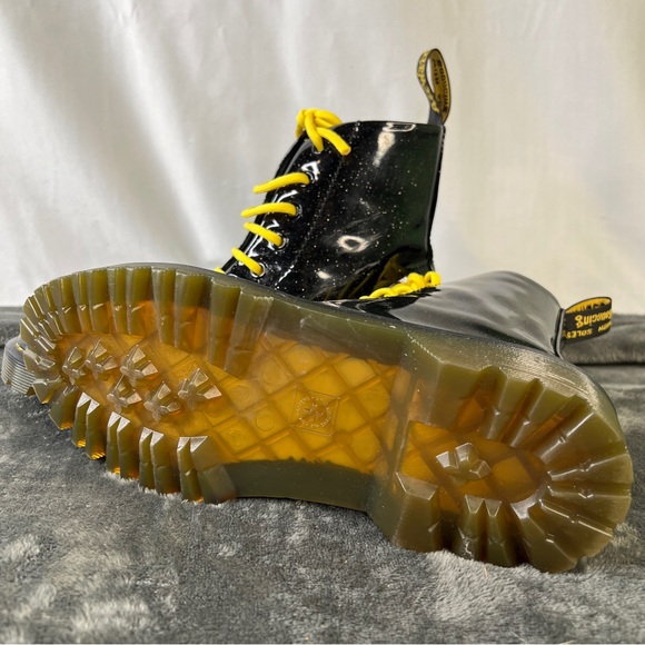 Dr. Martens Glitter Luana Women’s Black Combat Bootss Size 6 - Picture 8 of 12